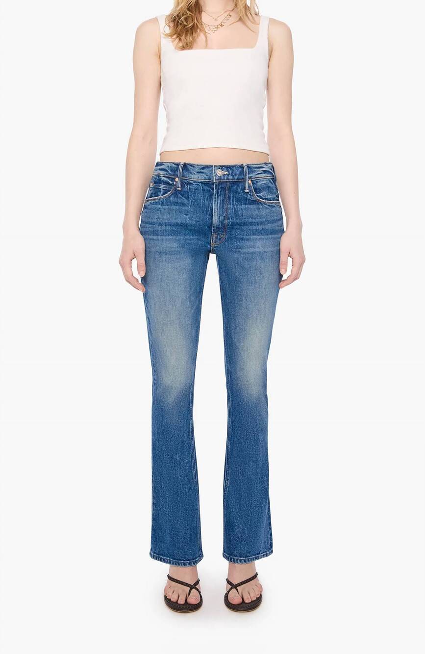 NEW MOTHER women's lil runaway jeans in on a roll